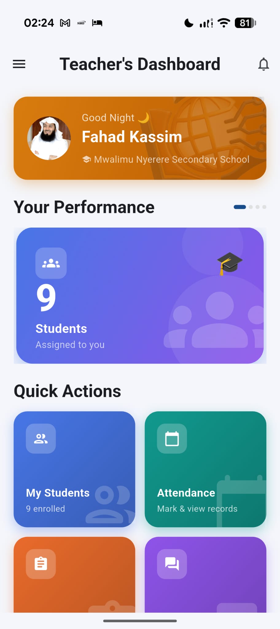 EduSphere Teacher Dashboard for connected academic workflows